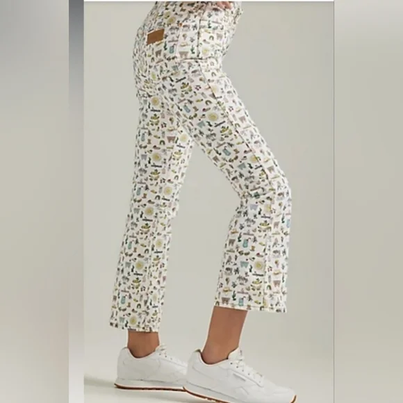 NWT Free People X Wrangler Life's Lemons High Rise Kick Flare Wrocks 672 - Picture 2 of 6